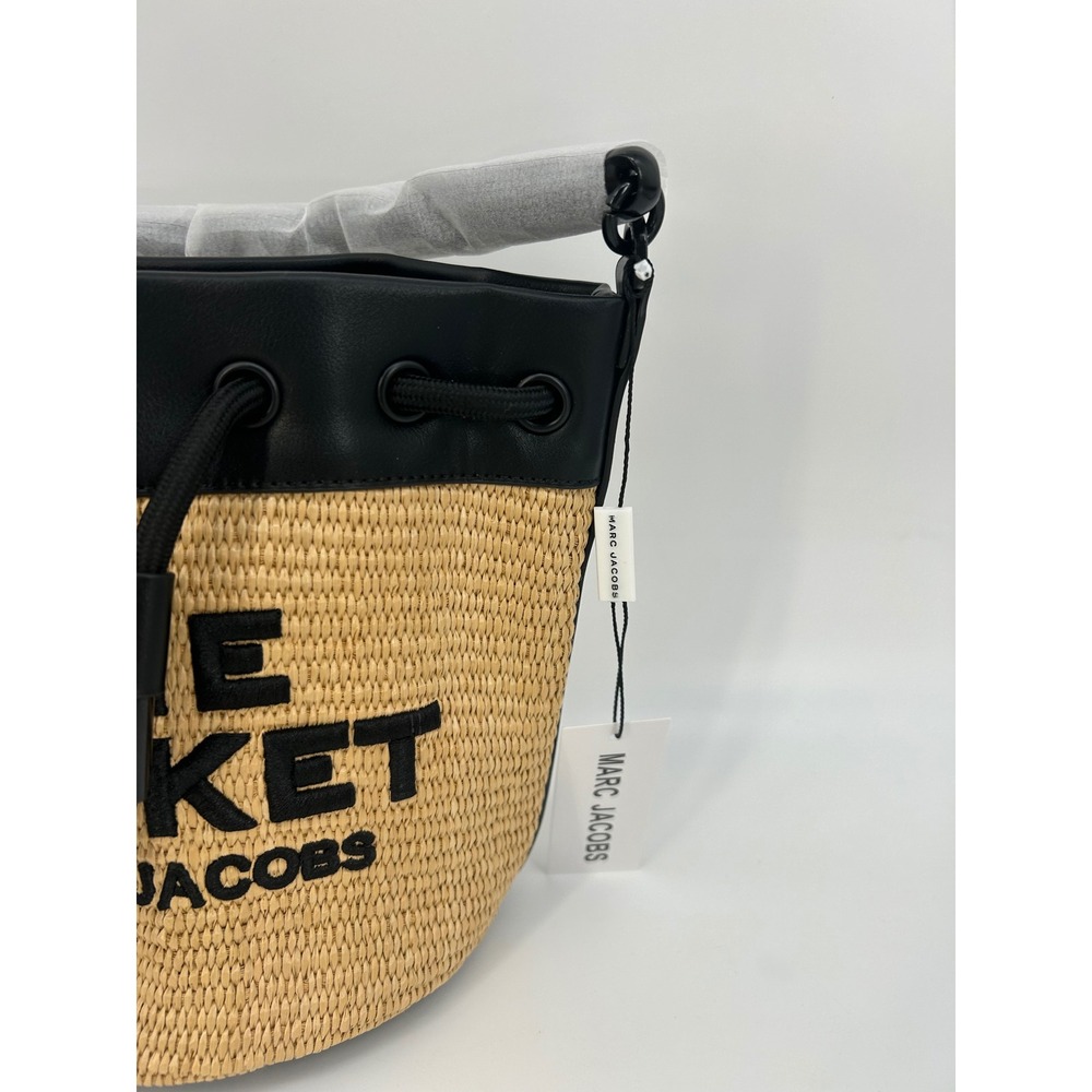 "NWT" Marc Jacobs The Woven Straw Bucket Bag- Leather Shoulder Bag- Luxury - Picture 12 of 12